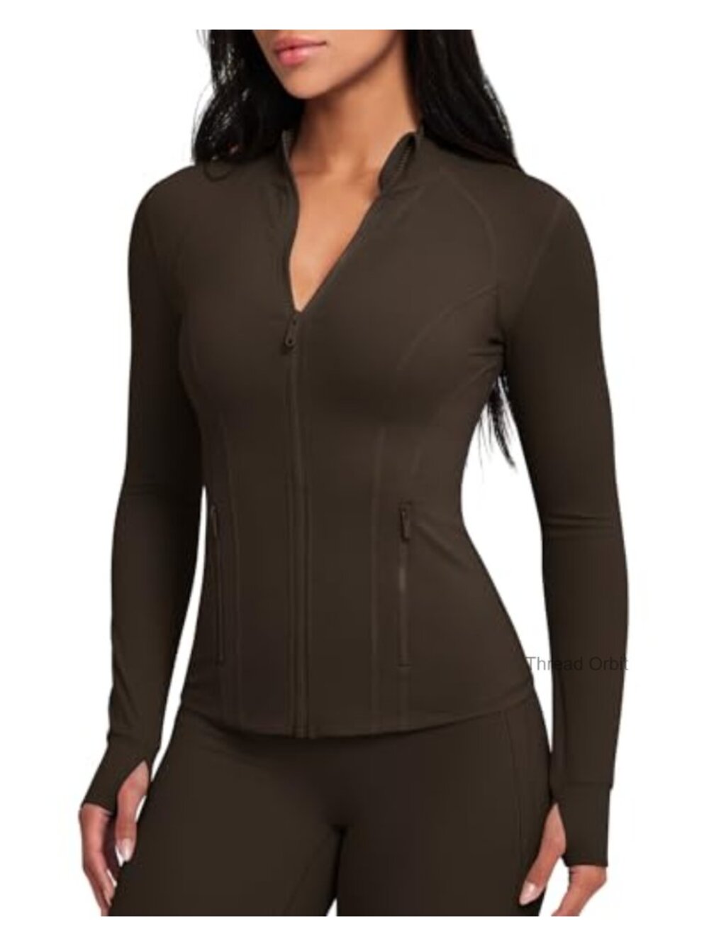 Womens Full Zip Workout Jacket Slim Fit Long Sleeve Athletic Track Jacket